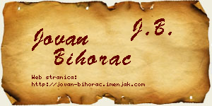 Jovan Bihorac vizit kartica